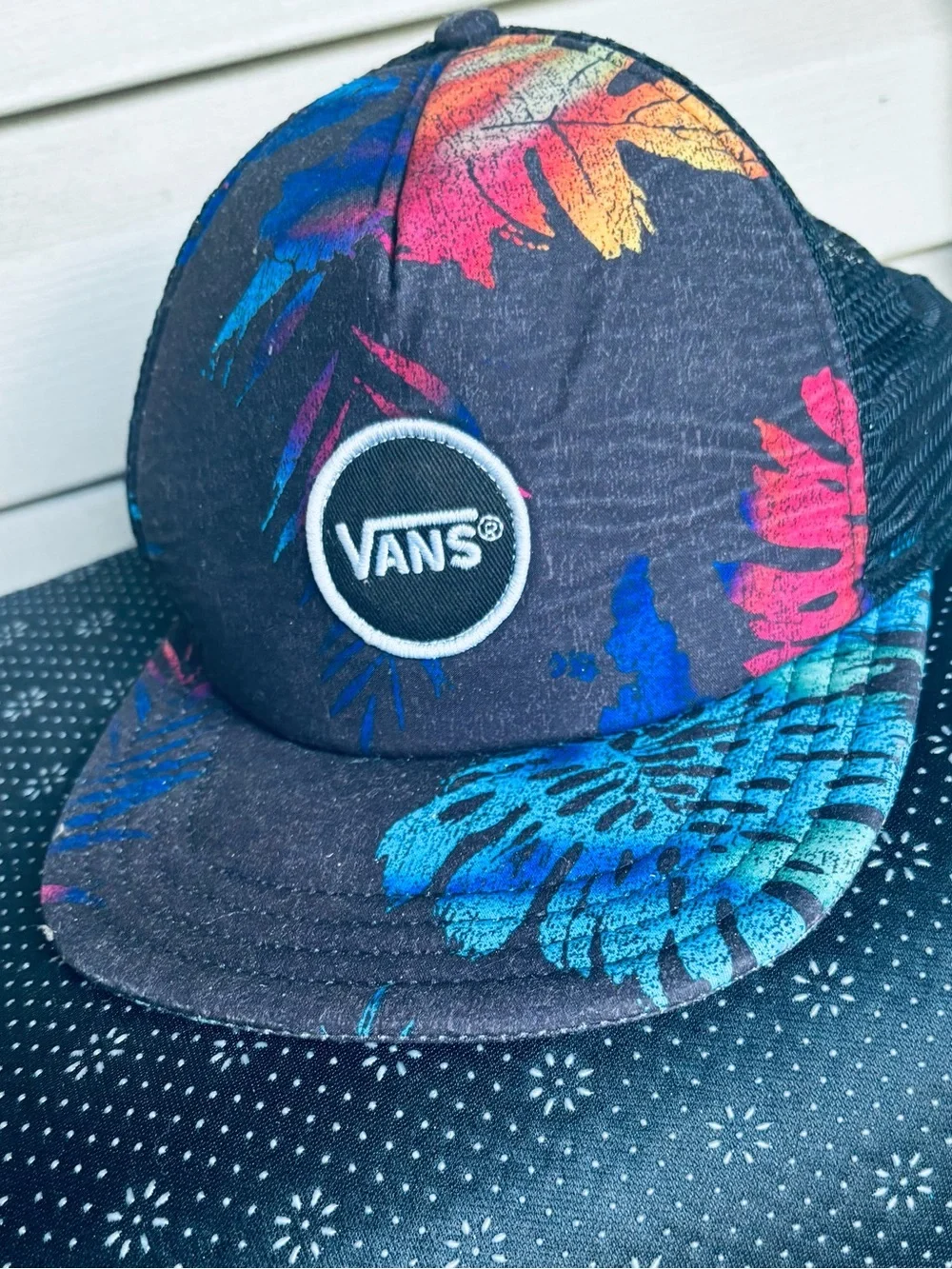 Vans Purple Floral Five-Panel Snapback Hat